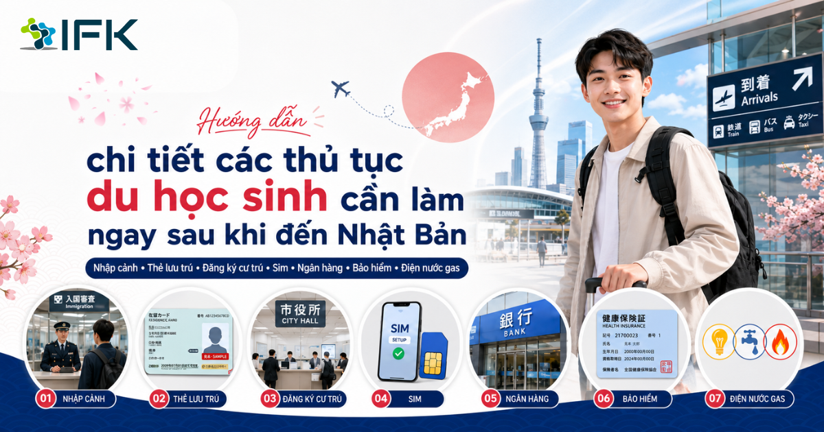 Huong dan chi tiet cac thu tuc du hoc sinh can lam ngay sau khi den Nhat Ban
